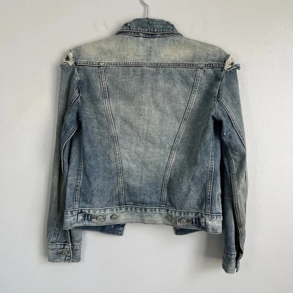 COPY - AllSaints Denim star Jacket Xs euc! Factory distressed!